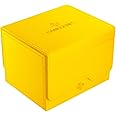 Sidekick 100+ XL Convertible Deck Box | Sideloading Card Storage with Removable Cover Clips Holds 100 Double-Sleeved Cards in Extra Thick Inner Sleeves Yellow Color Made by Gamegenic (GGS20096ML)
