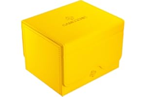 Sidekick 100+ XL Convertible Deck Box | Sideloading Card Storage with Removable Cover Clips Holds 100 Double-Sleeved Cards in Extra Thick Inner Sleeves Yellow Color Made by Gamegenic (GGS20096ML)