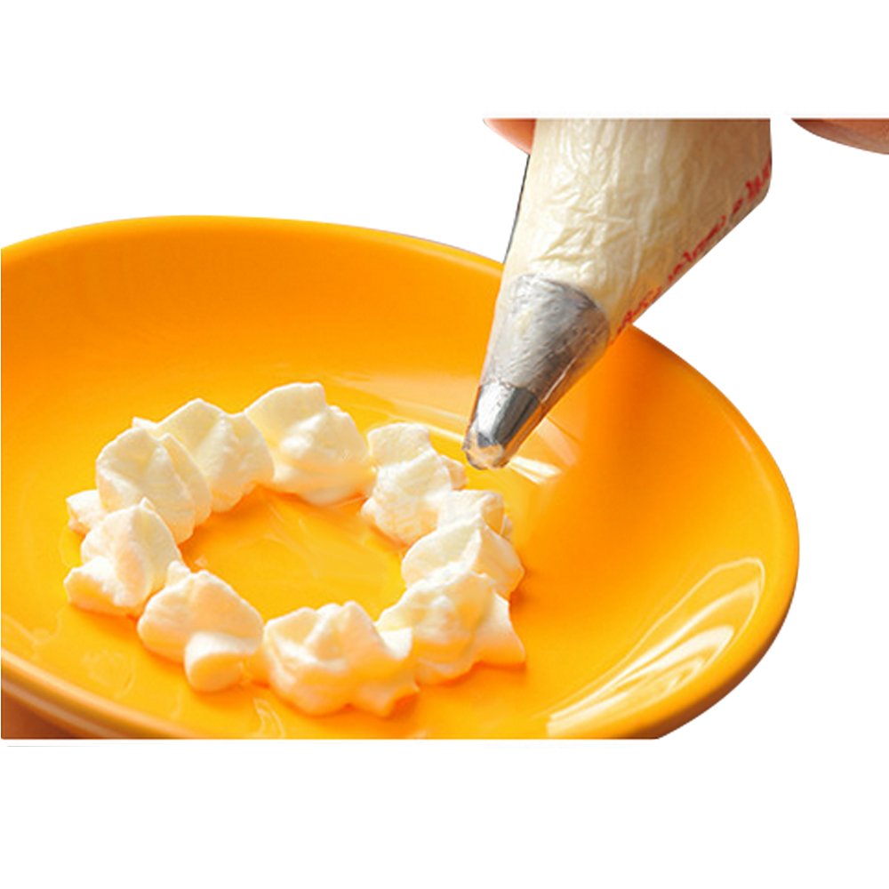 Jechery 32 Pieces Stainless Steel Cake Piping Icing Nozzles Tips Kit Set with 2 Reusable Piping Bags,2 Nozzle Converter and 2 Flower Nails, 100 Pieces One-Time Use Pastry Bag for Cookies Cake Decorating Tools