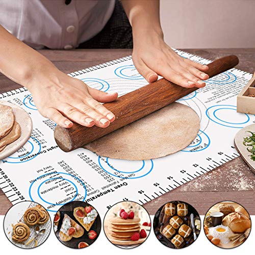image for JONYJ Silicone Baking Mat with Measurements, Non-Stick Pastry Mat for 