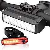 Bright Bike Light Set for Night Riding,LED Bicycle Light High Beam Low Beam,USB Rechargeable Bicycle Headlight Set,Waterproof Bike Headlight and Taillight for Adult Kid Mountain