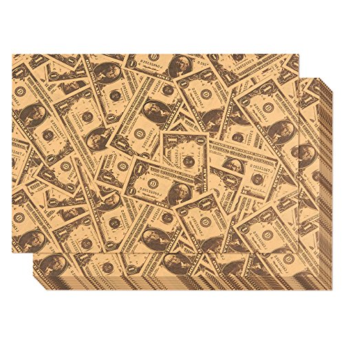 Kraft Paper Roll 12Pack Packing Paper, Dollar Bill Theme Brown Kraft