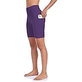 SEEMLY High Waisted Yoga Shorts for Women Tummy Control Fitness Athletic Workout Running Shorts with Deep Pockets