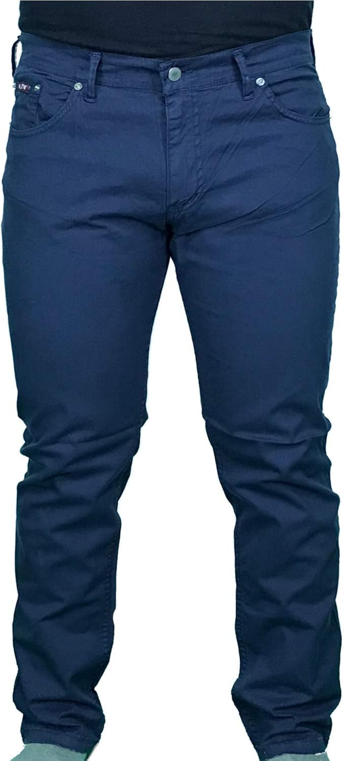 Alfio Pantalone da Uomo Estivo in Cotone 5 Tasche Elasticizzato Made in  Italy Blu Abbigliamento Uomo berjaya.edu.my