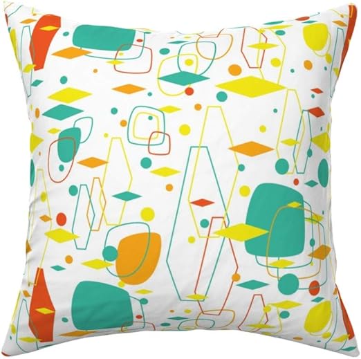Amazon Com Roostery Throw Pillow Retro Atomic 1950s Boomerang