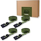 BonsMax Tie Down Lashing Strap, Cam Buckle Ratchet Strap, Secure Kayak, Bike, SUP and Cargo on Rack, Trailer, Truck Bed