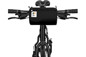 Oso Supply Co Handlebar Bike Bag – Water-Resistant Hard Shell with Quick-Access Zipper, Side Mesh Pockets, and Spacious Storage – Ideal for Cycling, Commuting, and Adventure Rides (Black)