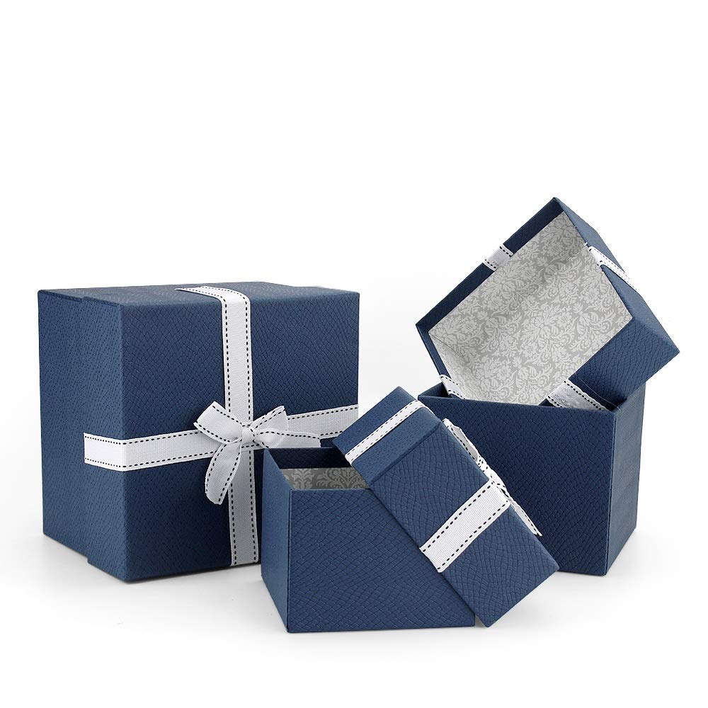 Veesun Large Gift Boxes For Presents 3 Set Presentation Box With Lids Luxury Chocolate Jewellery Cardboard Gift Box Christmas Birthday Anniversary Present Boxes For Women Men Her Him Blue Buy Online In
