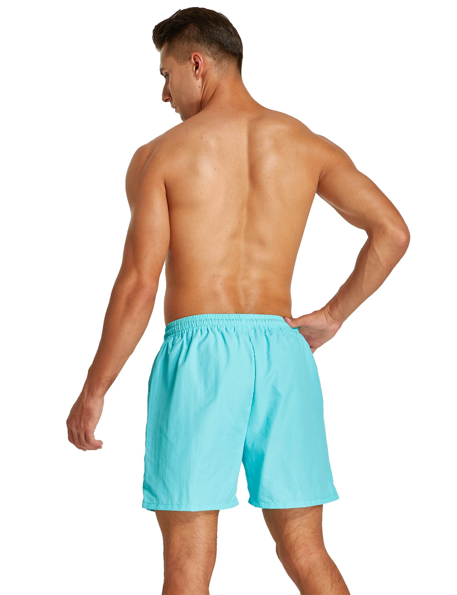 JustSun Badeshorts Herren Badehose Männer Schwimmhose Schnelltrocknend Boardshorts Strandshorts Beachshorts mit Reissverschlusstasche Hellblau M 2