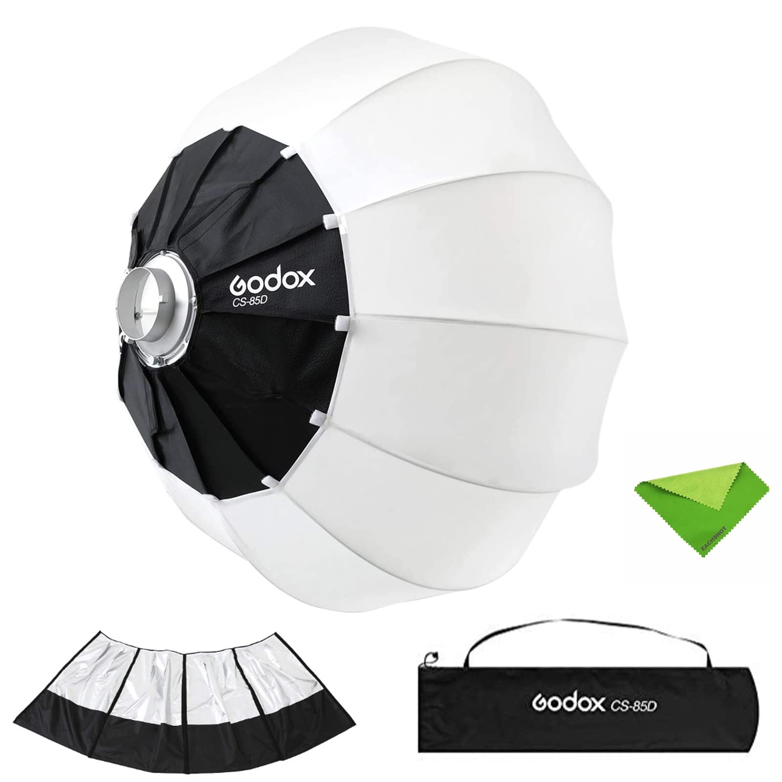 CS-85D 85cm Lantern Softbox Soft Light Modifier w/Reflective Shading Skirt+Carry Bag, Quick-Setup Softbox Diffuser, Compatible with Godox Bowens Mount Studio Flash LED Video Light