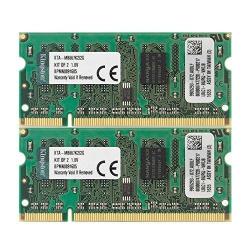 Kingston Apple 2GB Kit (2x1GB Modules) 667MHz DDR2 200-Pin SoDimm iMac and Macbook Memory (KTA-MB667K2/2G)
