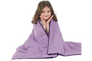 yescool Weighted Blanket (5 lbs, 36" x 48", Purple) Cooling Heavy Blanket for Children Aged 5 and Above, 40-60 lbs, Throw Size Breathable Blanket with Premium Glass Bead, Machine Washable