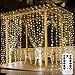 Window Curtain String Lights, 300 LED USB Powered Fairy Lights, 8 Lighting Modes Waterproof Decorative Lights for Wedding, Homes, Garden, Party, Bedroom Outdoor Indoor Wall Decorations (9.8x9.8 Ft)