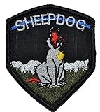Law Enforcement Sheepdog 3x2.5 Shield Military Patch / Morale Velcro Patch - BLACK