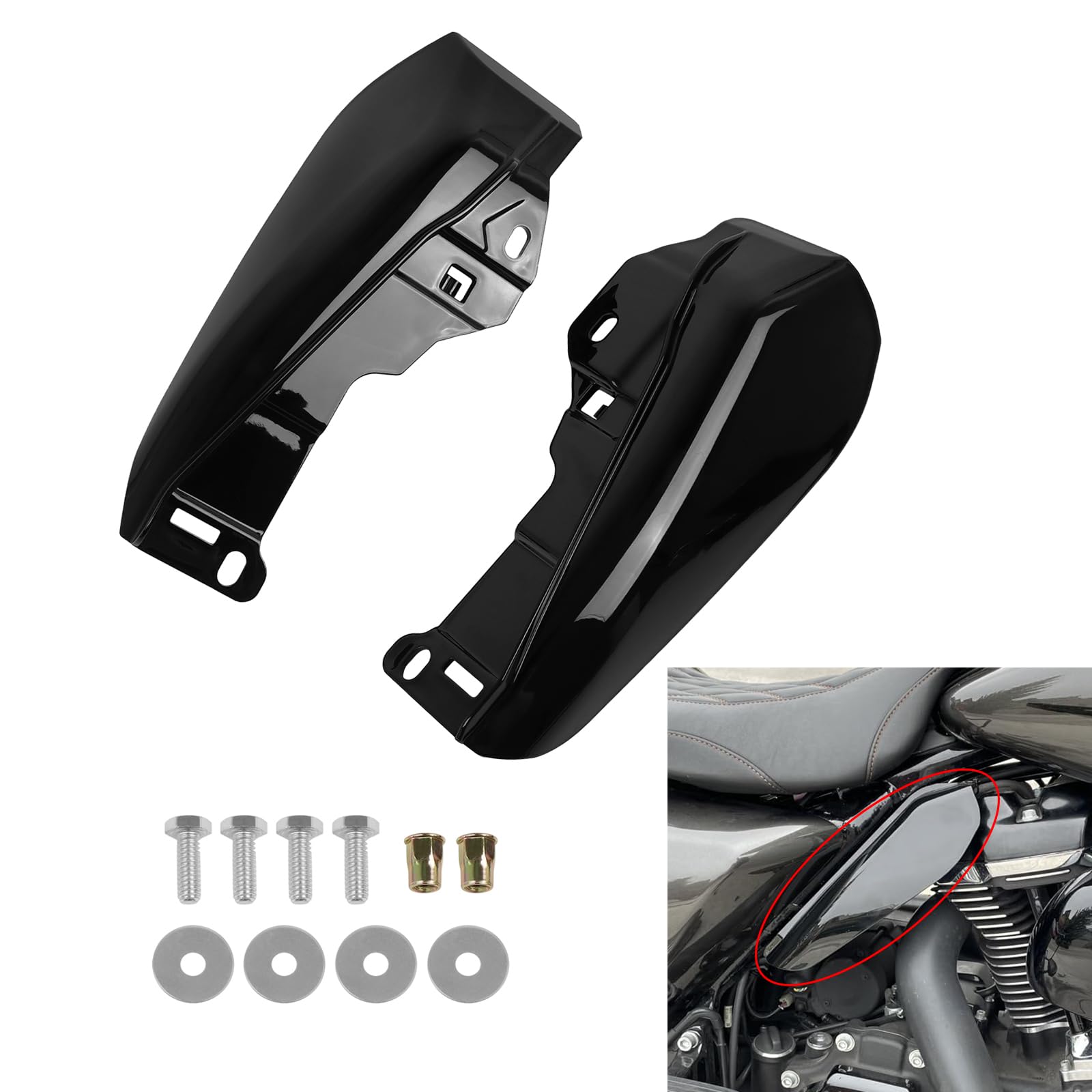 Photo 1 of LOOBOR Mid Frame Air Deflector Heat Shields Deflector Replacement for Harley CVO Road Glide FLTRXSE Street Glide FLHXSE 2023 2024(Vivid Black)