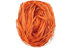 CRAFT DECOR Raffia Long-Stranded Fiber for Arts and Crafts - Medium 2 Oz Bunch (Orange)