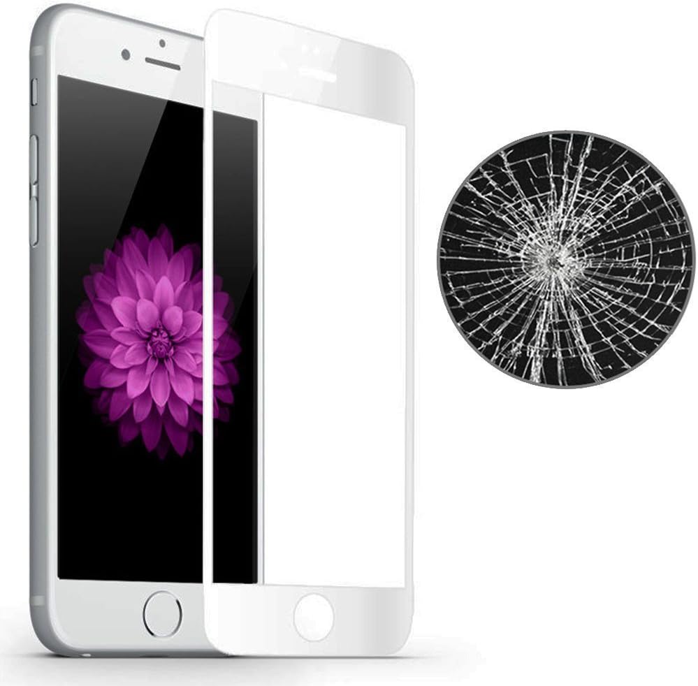 for iPhone 7 Plus 4D Screen Protector Full Cover Tempered Glass Film for to Apple iPhone 7 Plus 5.5-inch Black Edge Protection SENINHI (White Edge Protection)
