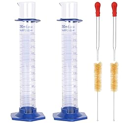2 Pcs 250ml Graduated Cylinder, Plastic Hexagonal