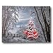 BANBERRY DESIGNS Lighted Christmas Canvas Print - LED Wall Art - Snowy Day in the Woods with Trees and Cardinals - LED Holiday Scene - 15.75