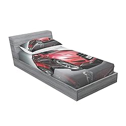 Ambesonne Cars Fitted Sheet & Pillow Sham