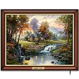 Thomas Kinkade Canvas Print Wall Decor: Mountain Retreat by The Bradford Exchange
