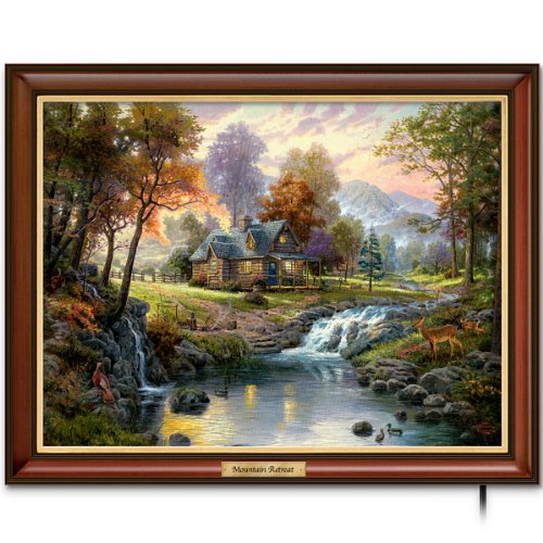 Thomas Kinkade Canvas Print Wall Decor: Mountain Retreat by The Bradford Exchange
