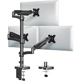 MOUNTUP Triple Monitor Mount Fits Max 32 Inch Screen, Holds 4.4-17.6lbs, 3 Monitors Desk Mount, Triple Monitor Stand for Desk, Adjutable Arm with Clamp/Grommet Base, for Home Office, 75x75/100x100