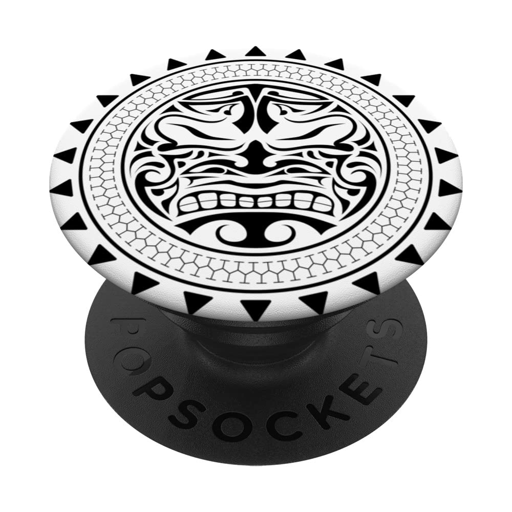Tattoo Mask Culture Kia Ora Symbol Ornament Haka New Zealand PopSockets Swappable PopGrip