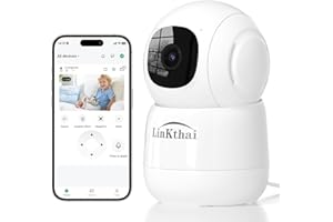 Linkthai Camera for Home Security, 4MP Pet Camera with Speaker for Dog/Cat, WiFi Camera Indoor Wireless Home Security with Phone App, Auto Tracking/Super Night Vision/2 Way Talk, Cloud/SD Card Storage