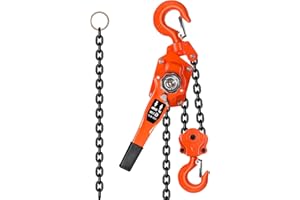 YTOXEO 6 Ton Manual Lever Chain Hoist, 13200 lbs Capacity 20 FT Come Along, Manual Ratchet Chain Puller Hoist, G80 Galvanized Carbon Steel with 2 Heavy Duty Hooks for Garages Warehouse (20 FT-6T)