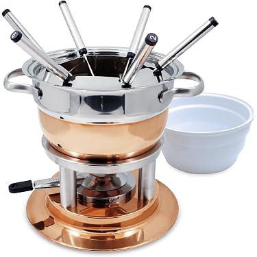 Amazon.com: Swissmar Lausanne 11-Piece Copper Plated Fondue Set