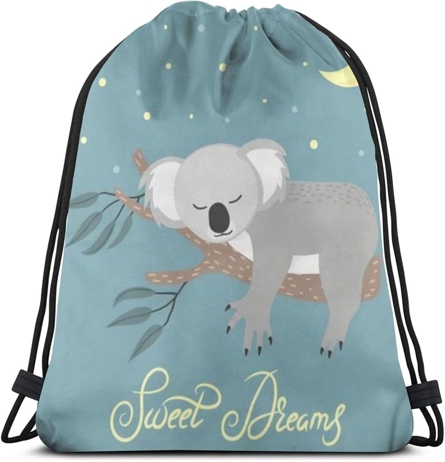 Unisex Drawstring Backpack Bag Cute Sleeping Koala On Tree Sweet