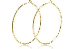 2mm Sterling Silver Big Hoop Earrings for Women Gold Filled Hoop Earrings Large Gold Hoop Earrings for Womens Hypoallergenic 