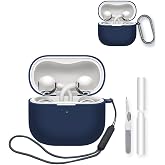 Case for Huawei FreeClip 2 Earbuds,Soft Protective,BOVUGAC Silicone Case Cover with Keychain &amp; Cleaning Kit &amp; Lanyard for Huawei FreeClip2-Blue