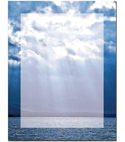 Draped Cross Letterhead Paper - 100 Sheets, 8.5x11 Inches, 28 Lb Premium Paper For Laser & Inkjet