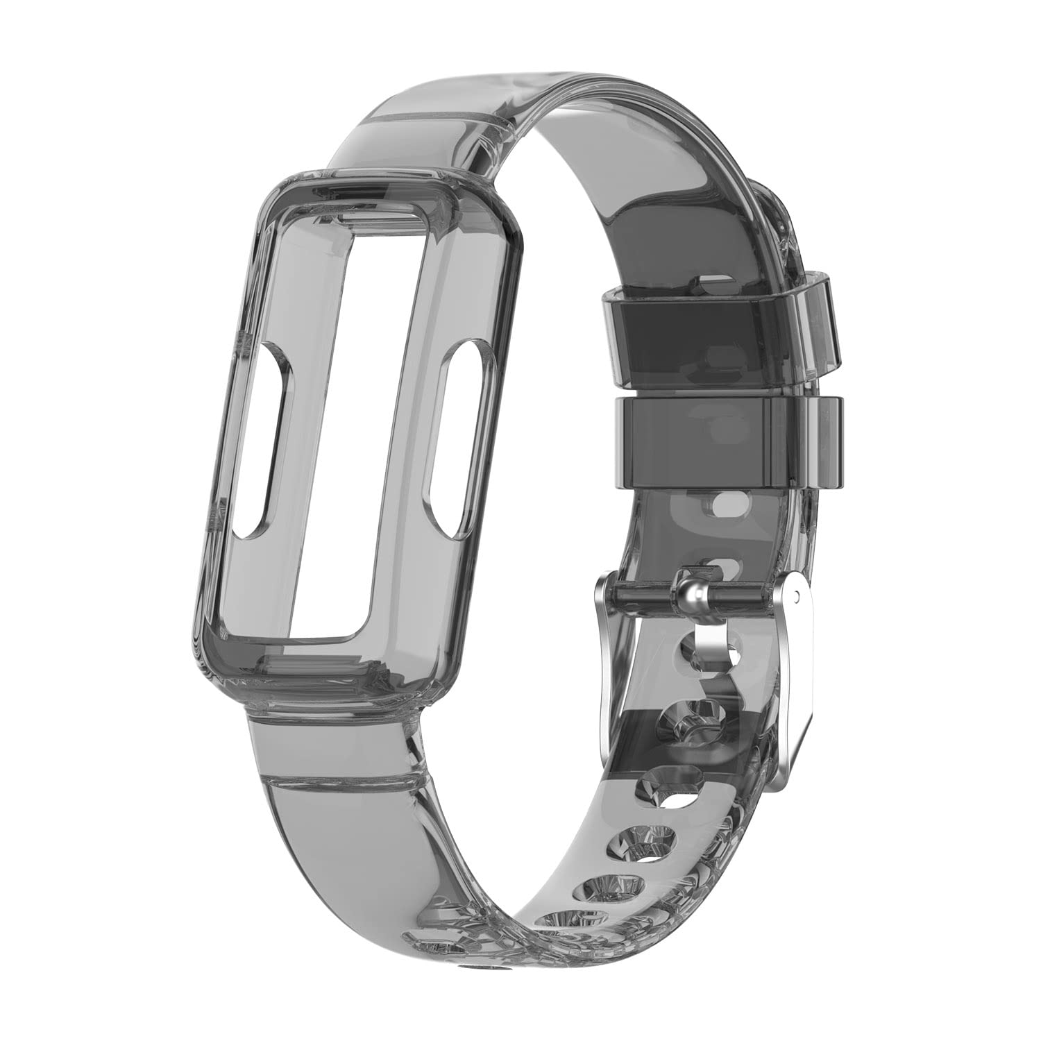 Chofit Straps Compatible with Fitbit Luxe/Ace 3/Ace 2/Inspire HR/Strap, TPU Plastic Transparent Crystal Replacement Wristband Arm Band (Black-02)