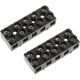 JAMHER 2PCS Dual Rows Terminal Block 500V 60A 5 Position Screw | Electrical Barrier Terminal Strip Block, Suitable for home appliances, motors, machinery and other scenarios