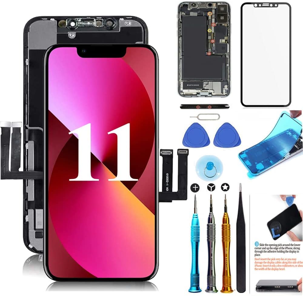 Photo 1 of for iPhone 11 Screen Replacement 6.1 inch LCD Display 3D Touch Digitizer Frame Assembly Full Repair Kit, with Repair Tools