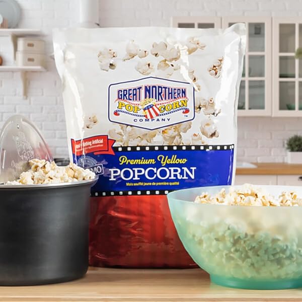 YELLOW POPCORN KERNELS BULK RESEALABLE 12LB BAG – NON-GMO PREMIUM GOURMET POPCORN KERNELS FOR POPPING IN MICROWAVE, STOVETOP, OR MACHINE BY GREAT NORTHERN POPCORN