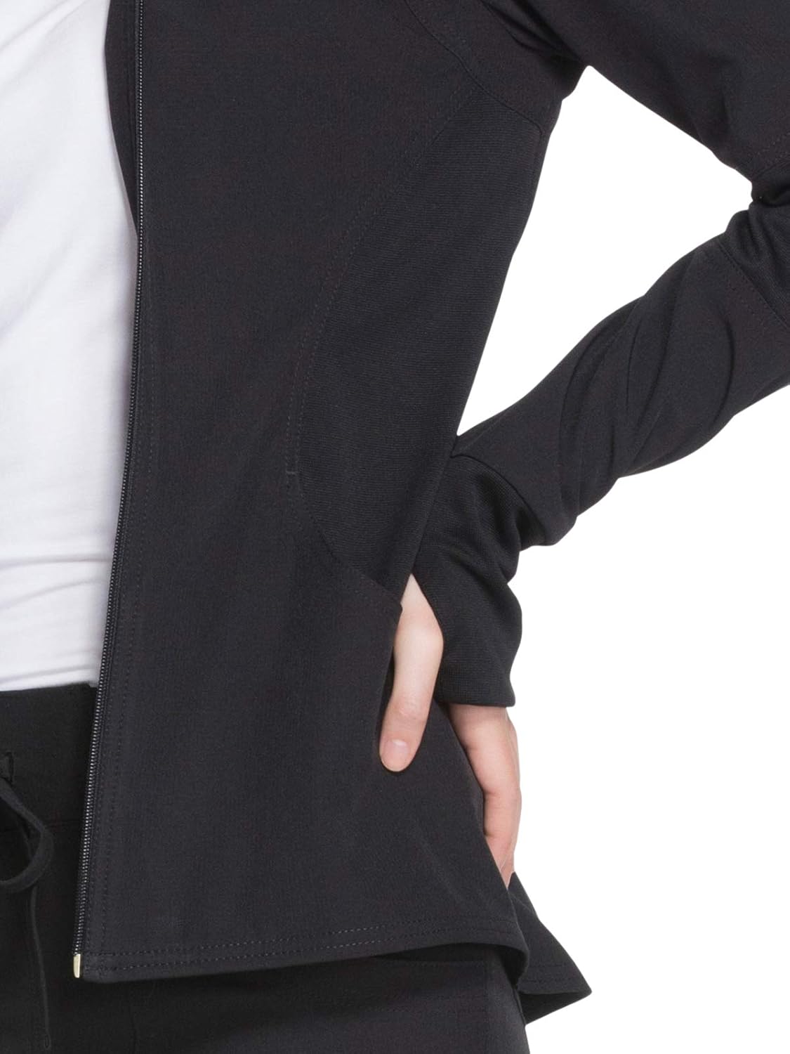 HeartSoul HS315 Women's Zip Front Warm-Up Solid Scrub Jacket: Clothing