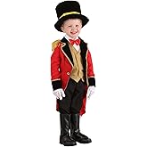 Toddler Ringmaster Costume | Circus Ensemble With Polyester And Rayon Twill Materials, Tailcoat Uniform Outfit