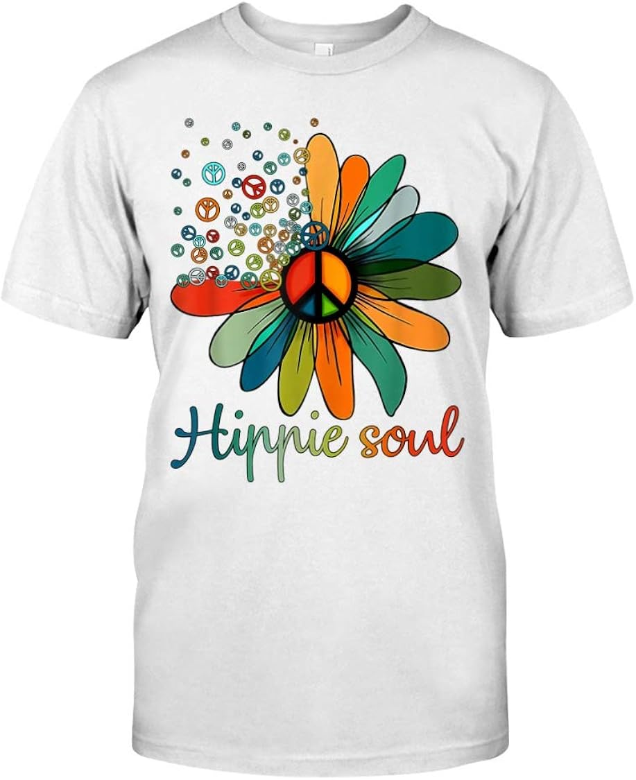 AKDesigns Hippie Soul T-Shirt: Amazon.co.uk: Clothing