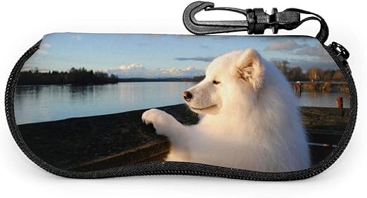 Amazon Co Jp 白い犬は川を見る メガネバッグ 眼鏡 メガネ メガネ収納ケース サングラスボックス ジッパーメガネ サングラスバッグ メガネケース おしゃれ スリム 超軽量 ポータブル 小さいサイズ 多機能 キーチェーン付き ホーム キッチン