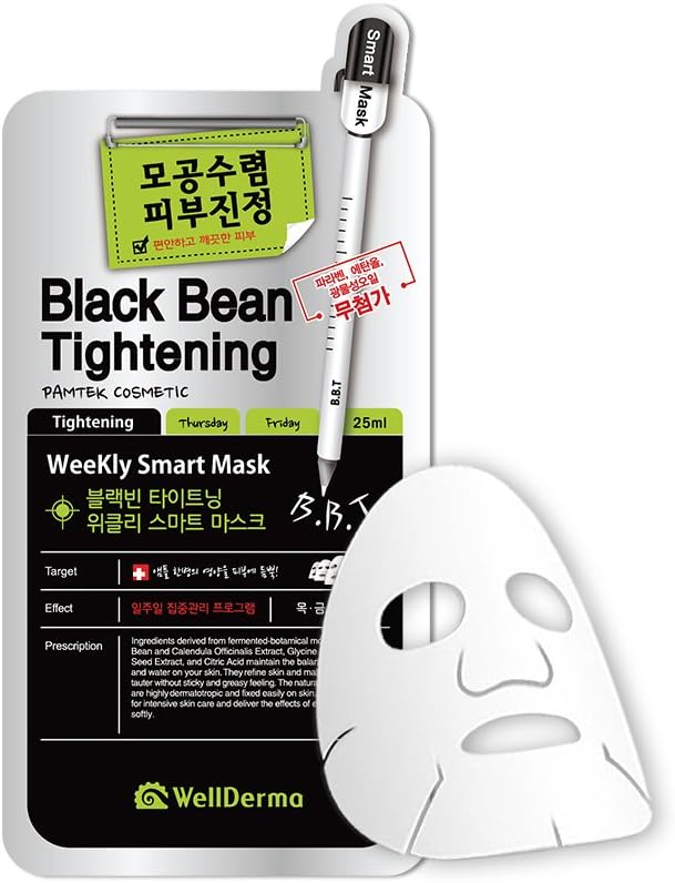 [WellDerma] Black Bean Tightening Weekly Smart Mask (10 packs) / pore tightening soothing moisturizing