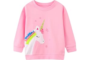 HILEELANG Girl Sweatshirts Pullover Crewneck Winter Long Sleeve Tops Shirts
