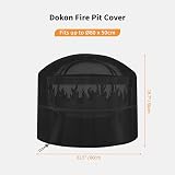 Dokon Large Fire Pit Cover Waterproof Round Ø80x50cm Black view 2