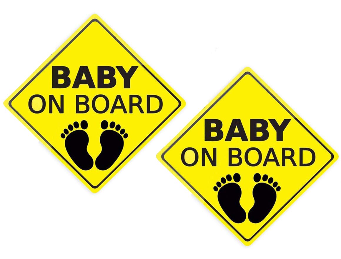 SoulQ Baby On Board Sticker,Car Decals,Safety Signs for Cars,Self-Adhesive Easy to Install Waterproof - 2pcs (T001)
