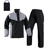 RINJOY Rain Suit Men's Waterproof Rain Jacket and Pant Packable Outdoor Lightweight Raincoat with Hood for Golf Cycling