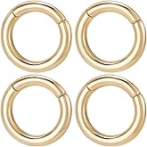 SUNNYCLUE 1 Box 6Pcs 14mm Real 18K Gold Plated Trigger Spring O Rings Round Carabiner Clip Snap Metal Spring Key Ring Buckles for Jewelry Making Supplies DIY Keychain Lanyard Leather Bags Purse Craft