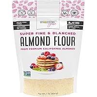 Wholesome Yum Premium Fine Ground Blanched Almond Flour (16 oz / 1 lb) - Gluten Free, Non GMO, Keto Friendly Flour Substitute